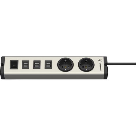 Ehmann  USB Ladegerät  6x USB-A, Schutzkontakt-Steckdose  Grau, Schwarz Innenbereich (1/4)