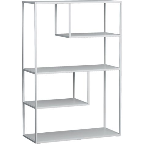 Libreria/scaffale indipendente a 4 ripiani 126 x 85 x 35 cm acciaio bianco 030008996