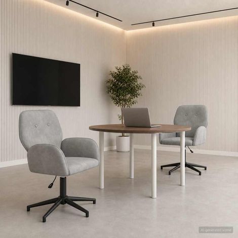 vidaXL Sedie da scrivania girevoli 2 pz 54 x 55 x 90 cm Grigio Chiaro (1/5)