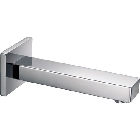 Square Wall Mounted Bath / Basin Filler Water Spout Mixer - Chrome on Brass