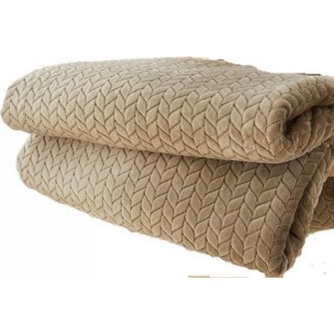 Sollbry Manta de franela sedosa premium color caqui, ligera y con estampado de hojas, para cama, ideal para cualquier temporada (caqui, 100 x 150 cm) (1/4)