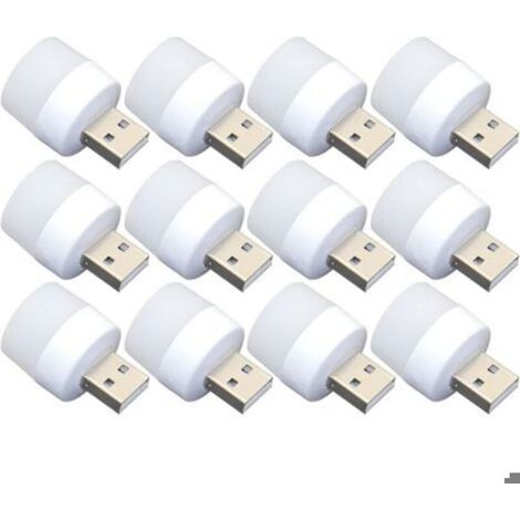 Mini veilleuse USB – 12 ampoules à brancher, lumière blanche portable pour salle de bain, cuisine, couloir – Idéale pour les (1/5)
