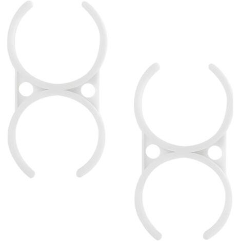 QORVA-2 Pièces Clips de Tuyau en Plastique, 57mm Pinces pour Filtre à Eau, Pinces Doubles pour Filtres de Réfrigérateur
