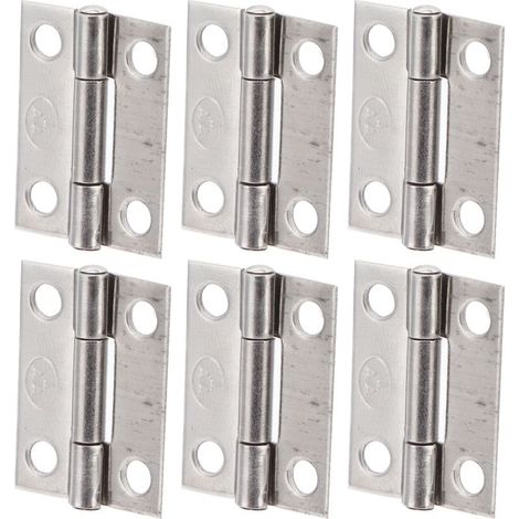 Lot de 10 charnières de 2,5 cm (1 po) en acier inoxydable 304, charnières à paumelle pliables à 4 trous pour portes de coffres marins et d'armoires (1/5)