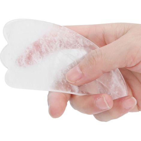 Plaque de Gua Sha en Cristal de Roche Naturelle pour Soins du Visage et Détente (1/5)
