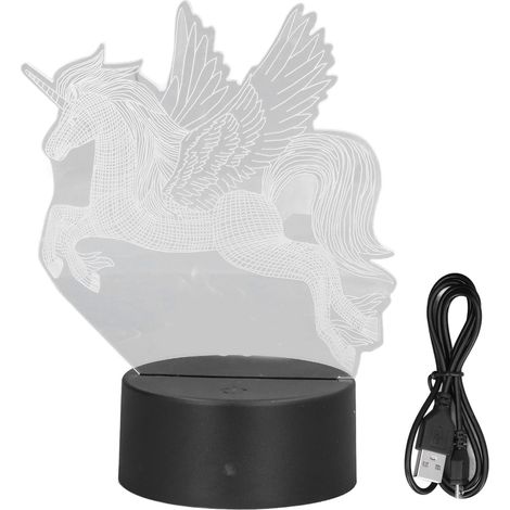 Veilleuse LED 3D 7 Couleurs, Lampe Décorative Dessin Animé, Interrupteur Tactile, Alimentation USB, Cadeau Anniversaire Enfant (1/5)