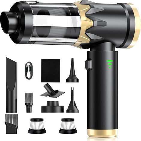 Aspirateur à main sans fil 4 en 1, 25 000 Pa, 105 000 tr/min, moteur sans balais, élimination de la poussière par simple pression d'un bouton, aspirateur à main sans fil pour voiture, bureau (1/5)