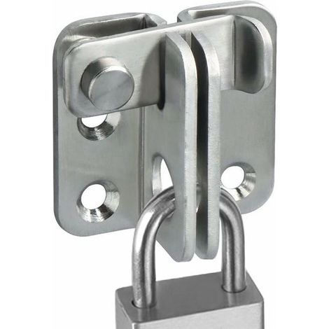 Verrou coulissant de sécurité en acier inoxydable, cadenas à crochet pour porte, loquet de fermeture renforcé, serrure à boucle antivol, EMS3001-B (1/5)