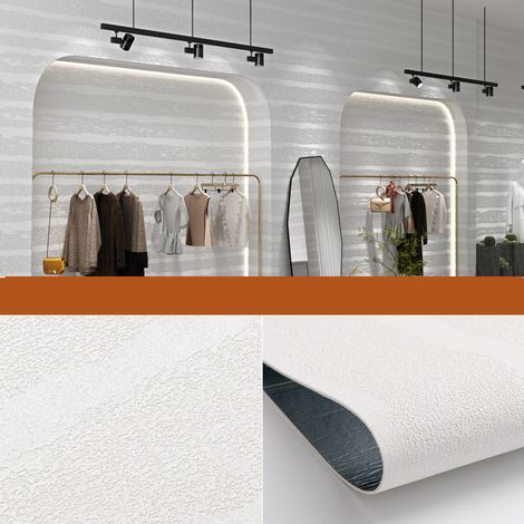 60 × 280 cm Wandpaneele aus weichem Stein, selbstklebend, 3D-Ziegeloptik, aus synthetischem Material, weiß