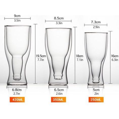 Verre à bière à double paroi isolante pour bar à domicile - Préserve la fraîcheur et la beauté de la bière (1/5)