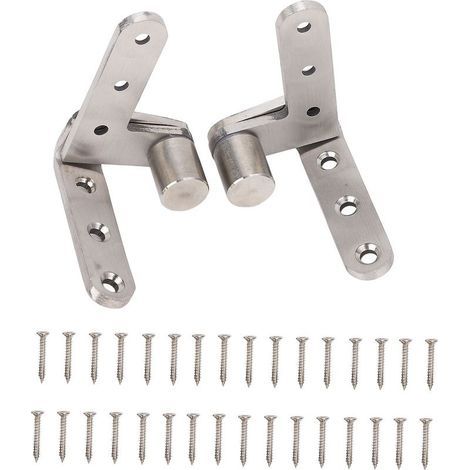 Charnières pivotantes de porte en acier inoxydable robuste, charnière encastrée rotative à 270 degrés gauche droite charge maximale 130 lb argent brossé (1/5)