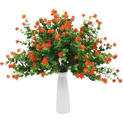 plantes artificielles résistantes aux UV, 8 branches en plastique, jardinière suspendue artificielle verte, idéale pour les cuisines, les maisons, les mariages, les bureaux et la décoration de bureau.