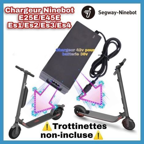 Chargeur Ninebot E25E /E45E /Es1/Es2 Trottinette électrique 42V2A pour batterie 36v Compatible Ninebot F30/F40 max G30 Xiaomi & (1/3)