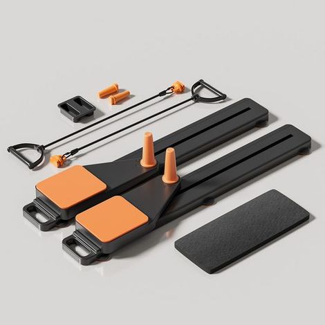 Ensemble Pilates Reformer 8 en 1 amélioré avec planche d'exercice, équipement Pilates,exercices abdominaux,bandes de résistance