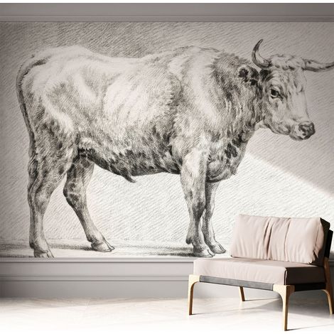 Selbstklebend Tapete modern - Wanddeko für Küche - Klebefolie Wand - luxus Look Stier-Bleistift 312x219 cm