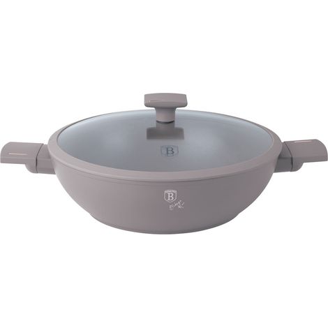 Wok de titanio con tapa, 30 cm, Berlinger Haus BH-8095, color topo. (1/5)