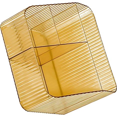 Trapezförmige Aufbewahrungsbox für den Schreibtisch, Organizer aus PP-Kunststoff, Sortierfach für Make-up und Kosmetikpinsel, 4 Fächer, orange (1/5)