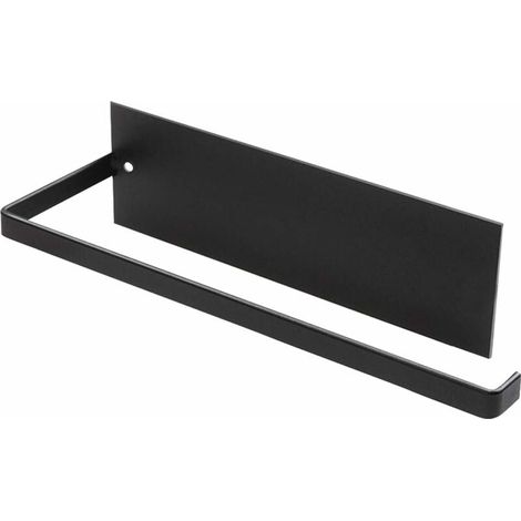 Noir-Porte Essuie-Tout, Porte-Papier Cuisine Mural, Supports pour Papier Essuie Tout sans Perçage, Porte-Rouleau Cuisine en Métal, Dérouleur Sopalin Auto-Adhésif Cuisine, 25cm (1/5)