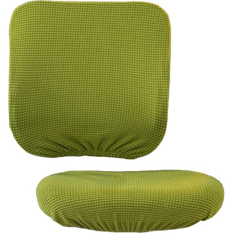 Housse De Chaise D'ordinateur De Bureau Souple Extensible Amovible Couvre Jaune Vert (1/5)