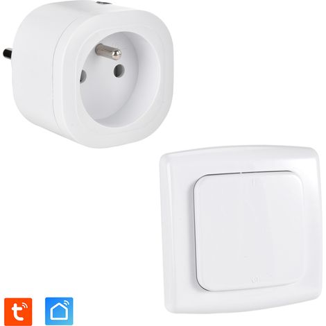 Prise intérieure 3680W connectée (Wifi + Radio fréquence) + Interrupteur ON/OFF Sans Fil compatible – Contrôle à distance & local (1/5)