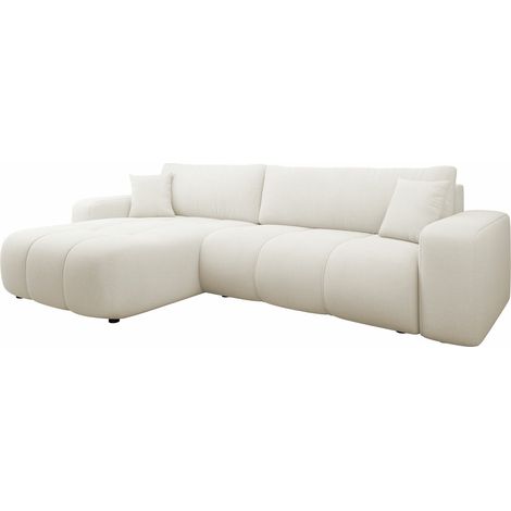 Sofá rinconero Comfivo Laurus I, Velo 621, Función de descanso, Almacenaje, 274x145x82cm, 0
