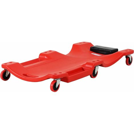 Plateforme roulante d’atelier avec 6 roulettes, charge max 120 kg, 100 x 48 x 12 cm, couleur rouge (1/5)