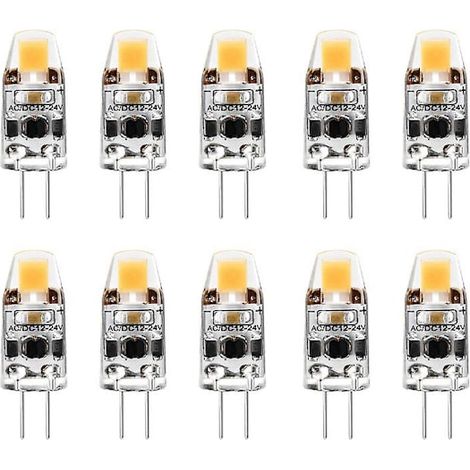Ampoule LED G4 2W équivalente à une ampoule halogène G4 de 20W, culot G4, AC/DC 12V-24V, blanc froid, lot de 10 (voir photo). (1/5)