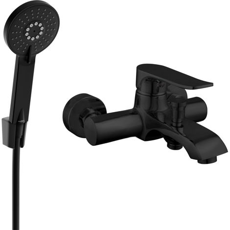 Mexen Pecos R40 rubinetteria da vasca con set doccia, nera - 7273R40-70 (1/3)