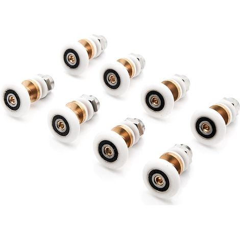 Rulli per porte scorrevoli di box doccia - Pulegge con cuscinetti - Ruote, guide e rulli di ricambio - Ricambi per porte del bagno - Diametro 25 mm - Puleggia per vecchie porte doccia in vetro - Puleg (1/5)