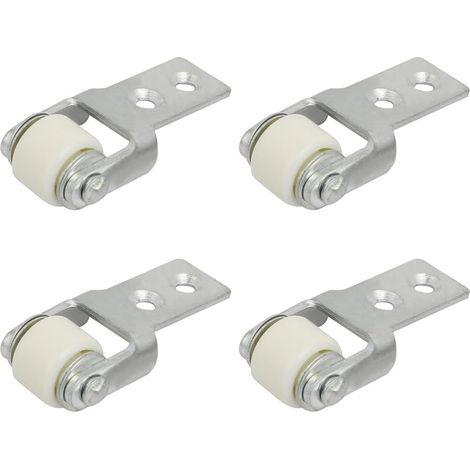 4 PCS porte coulissante glissière roue, porte piste rouleau guide, petite roulette fixe, roulette robuste, nylon guide meubles roulette poulie, table à manger guide (1/5)