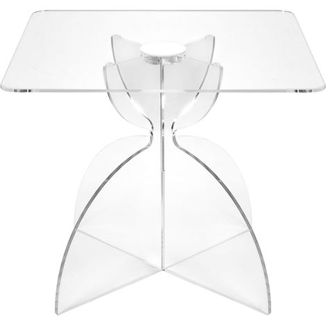 Table basse carrée 50x50 cm en plexiglas transparent Tessara (1/5)