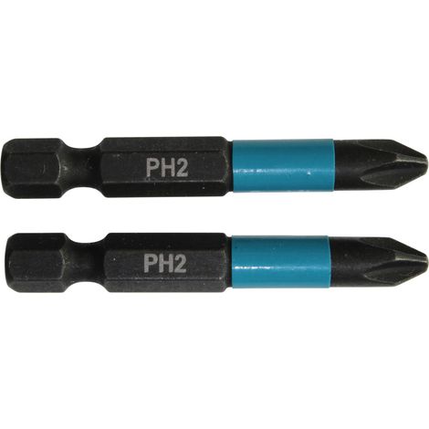 Makita Bit PH2 Impact Black 2 Stück 50 mm 1/4 Zoll Sechskantaufnahme B-63725 (1/2)