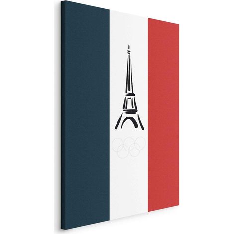 Tableau artgeist drapeau français bleu 40x60 cm toile