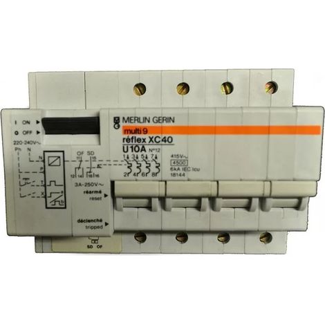 Merlin Gerin 18144 Interruttore automatico reflex XC40 4P 10A curva C 220-240VCA
