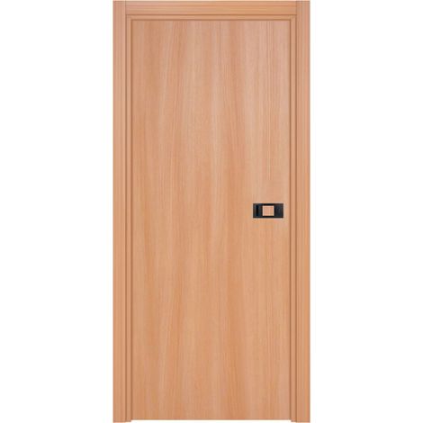 Bloc-porte pose fin de chantier collection PREMIUM Miro avec poignée Exclusive noire H204 x l93 cm aspect chêne naturel réversible