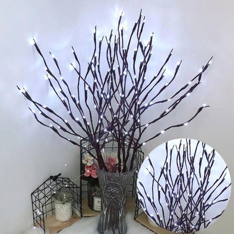 Branches Lumineuses - 5 Pièces - 20 Ampoules LED Blanc Chaud - Hauteur 76 cm - Pour Décoration Intérieure Extérieure - Branches Flexibles avec Piquets (1/5)