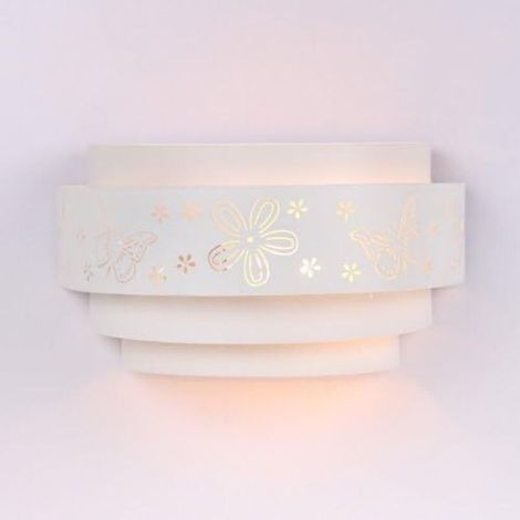 Applique murale pour enfants avec de jolis motifs fleurs et papillons, douille E27 de 40 W de puissance au maximum (1/5)