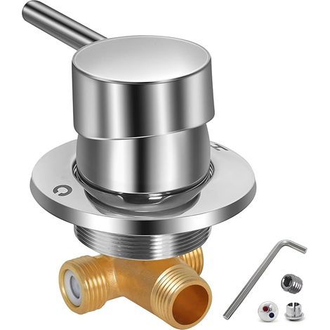 Mitigador Termostático de Ducha en Latón, Grifo de Salida Dos en Uno G1/2" para Baño, Agua Fría y Caliente para Cabina de Ducha Integral (1/5)