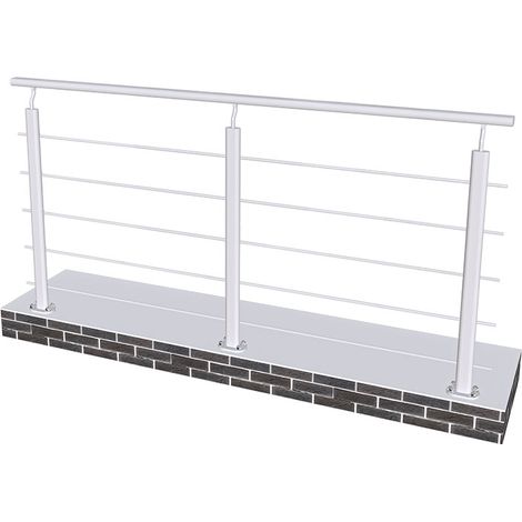Aica 2000x1000mm Matt silver Mobility Adjustable Aluminum Handrail suitable for Steps/Stairs/slopes (1/4)