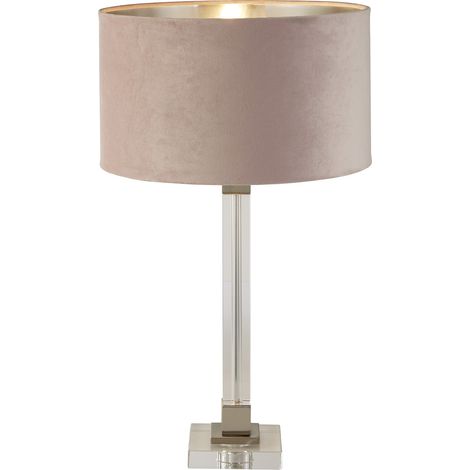 Lampada Da Scrivania Scarborough Acciaio Ottone Velluto Rosa 1 Luce E27 (1/5)