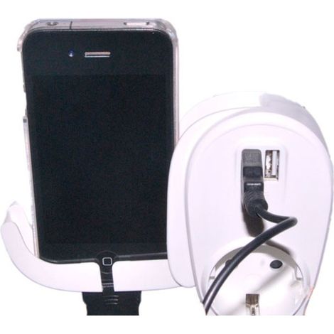Enchufe Blanco con 2 Puertos USB (1/3)