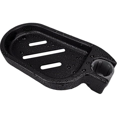 Portasapone a morsetto, adatto ad aste doccia da 22 mm, portasapone in ABS per doccia, vassoio portasapone cromato regolabile a 360° per lavello cucina (nero) (1/4)