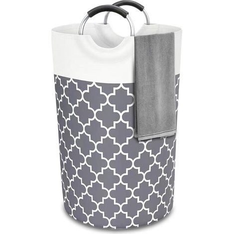 Panier a Linge,82L Grand Panier à Linge Sale Pliable Imperméable,Panier à Linge pour Salle de Bain (1/5)