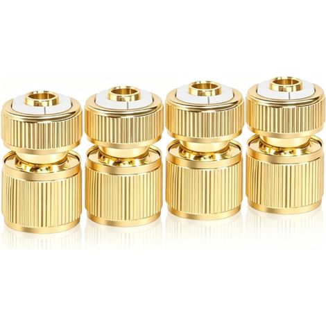 Set mit 4 1/2"-Schlauchverschraubungen aus Messing, Gartenschlauchadapter, Messing-Schlauchanschluss-Düsenset für Küche, Garten und Außeneinsatz (1/5)