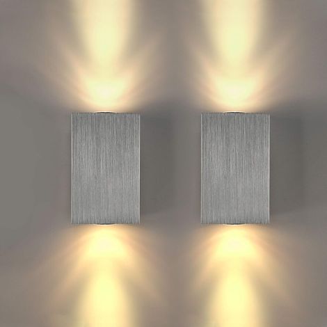 Zwei moderne LED-Wandleuchten, kubische Aluminium-Wandleuchten mit einstellbarem warmweißem Licht, geeignet für Wohnzimmer, Schlafzimmer und Flur, 2 Watt. (1/4)