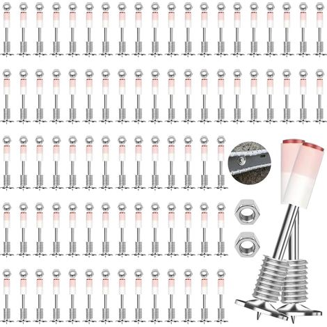 100 Pièces Clous pour Pistolet à Clous, 7,3 mm Clous en Acier Manuel Pour Pistolet À Rivets Pneumatiques, Clous Ronds, pour Pistolet à Rivets à Air Comprimé Accessoires (1/5)