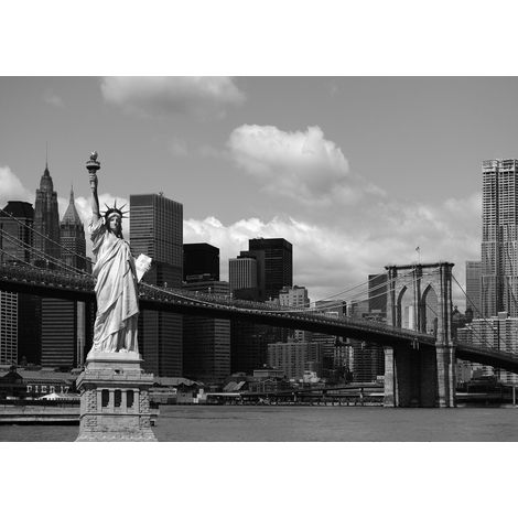 papier peint panoramique New York noir et gris  - Sanders & Sanders (1/3)