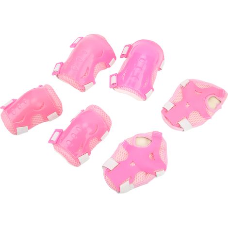 Ensemble de protections pour le patinage à roulettes, comprenant des genouillères, des coudières et des protège-paumes réglables pour les enfants de 6 à 18 ans, rose. (1/5)