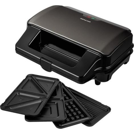 Appareil a sandwichs - Sencor - SSM 9978BK - 4 en 1 - 900W - Noir (1/5)