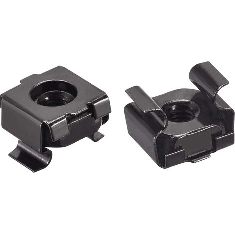 Écrous à Cage Encliquetables - M4 x 0.7mm Acier Carbone Écrou Métrique pour Armoire étagère Server 50pcs (1/5)